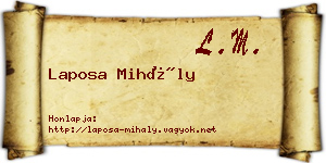 Laposa Mihály névjegykártya